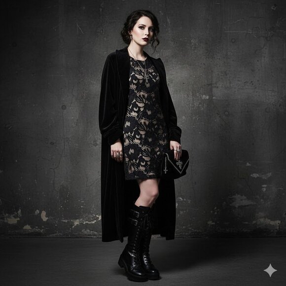 Ronni NIcole Black Lace Sleeveless Shift Dress Size 6 Dark Romantic Goth Glam - Picture 1 of 9